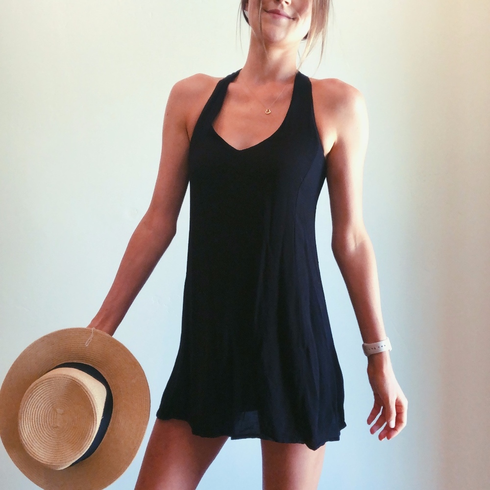 V-neck Halter Swing Dress